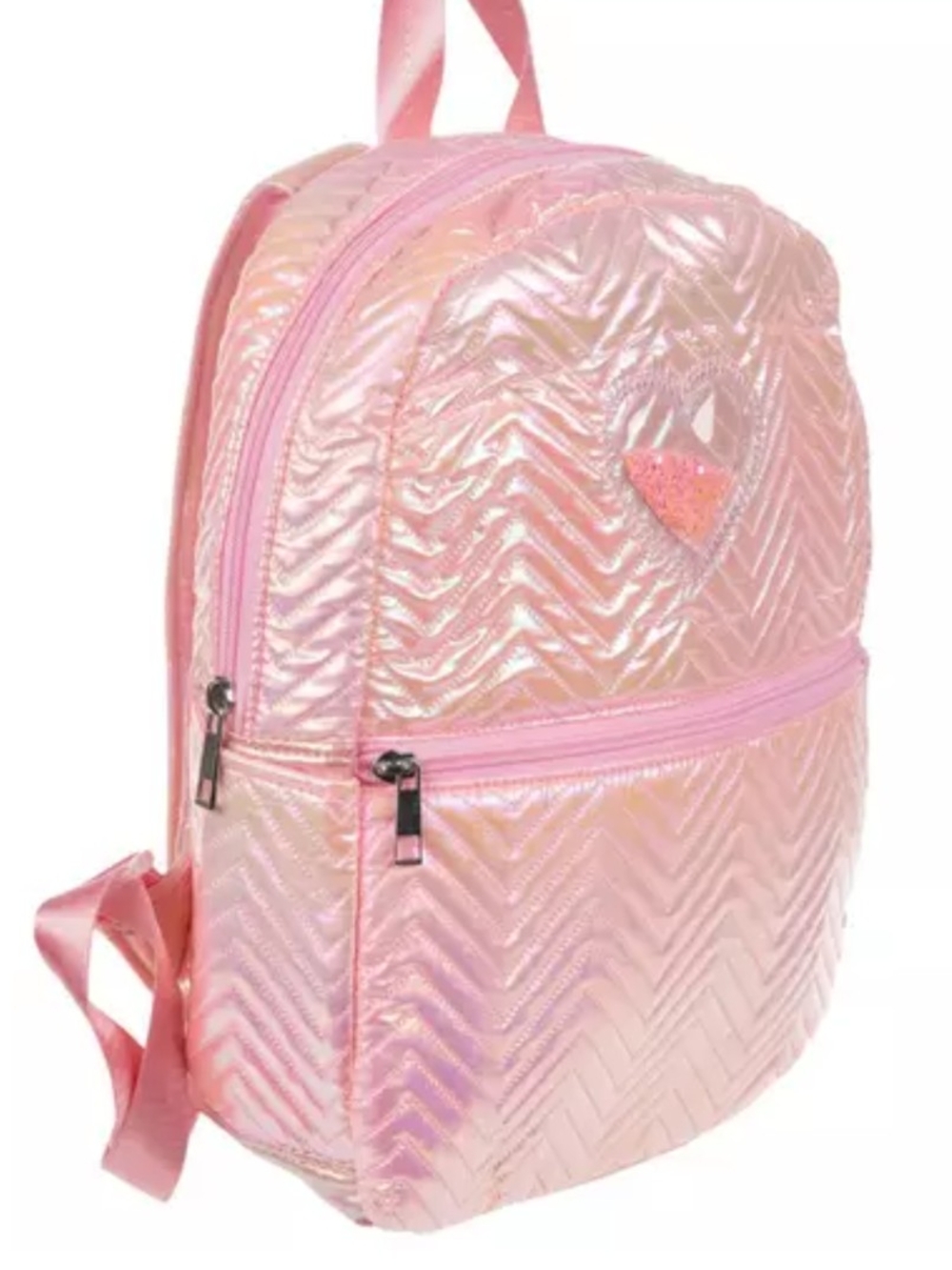 Kids Metallic Pink Heart Backpack - Brand
